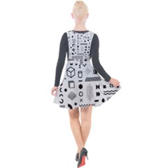Plunge Pinafore Velour Dress 