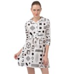 Pattern Hipster Abstract Form Geometric Line Variety Shapes Polkadots Fashion Style Seamless Mini Skater Shirt Dress