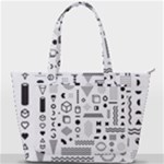 Pattern Hipster Abstract Form Geometric Line Variety Shapes Polkadots Fashion Style Seamless Back Pocket Shoulder Bag 