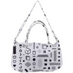 Pattern Hipster Abstract Form Geometric Line Variety Shapes Polkadots Fashion Style Seamless Removable Strap Handbag