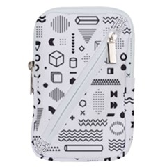Pattern Hipster Abstract Form Geometric Line Variety Shapes Polkadots Fashion Style Seamless Belt Pouch Bag (Large) from ArtsNow.com