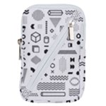 Pattern Hipster Abstract Form Geometric Line Variety Shapes Polkadots Fashion Style Seamless Belt Pouch Bag (Large)