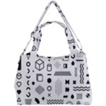 Pattern Hipster Abstract Form Geometric Line Variety Shapes Polkadots Fashion Style Seamless Double Compartment Shoulder Bag