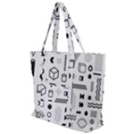 Pattern Hipster Abstract Form Geometric Line Variety Shapes Polkadots Fashion Style Seamless Zip Up Canvas Bag