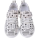 Pattern Hipster Abstract Form Geometric Line Variety Shapes Polkadots Fashion Style Seamless Women s Velcro Strap Shoes