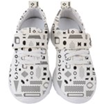 Pattern Hipster Abstract Form Geometric Line Variety Shapes Polkadots Fashion Style Seamless Kids  Velcro Strap Shoes