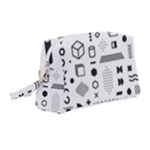 Pattern Hipster Abstract Form Geometric Line Variety Shapes Polkadots Fashion Style Seamless Wristlet Pouch Bag (Medium)
