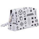 Pattern Hipster Abstract Form Geometric Line Variety Shapes Polkadots Fashion Style Seamless Wristlet Pouch Bag (Large)