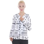 Pattern Hipster Abstract Form Geometric Line Variety Shapes Polkadots Fashion Style Seamless Casual Zip Up Jacket