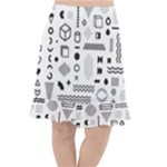 Pattern Hipster Abstract Form Geometric Line Variety Shapes Polkadots Fashion Style Seamless Fishtail Chiffon Skirt