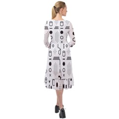 Ruffle End Midi Chiffon Dress 