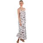 Pattern Hipster Abstract Form Geometric Line Variety Shapes Polkadots Fashion Style Seamless Cami Maxi Ruffle Chiffon Dress