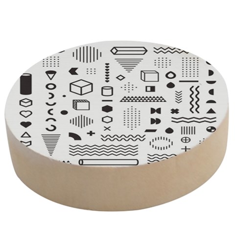 Pattern Hipster Abstract Form Geometric Line Variety Shapes Polkadots Fashion Style Seamless Wooden Bottle Opener (Round) from ArtsNow.com