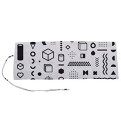Pattern Hipster Abstract Form Geometric Line Variety Shapes Polkadots Fashion Style Seamless Roll Up Canvas Pencil Holder (S) from ArtsNow.com