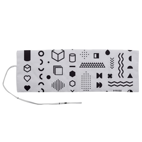 Pattern Hipster Abstract Form Geometric Line Variety Shapes Polkadots Fashion Style Seamless Roll Up Canvas Pencil Holder (M) from ArtsNow.com