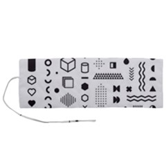Pattern Hipster Abstract Form Geometric Line Variety Shapes Polkadots Fashion Style Seamless Roll Up Canvas Pencil Holder (M) from ArtsNow.com
