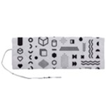 Pattern Hipster Abstract Form Geometric Line Variety Shapes Polkadots Fashion Style Seamless Roll Up Canvas Pencil Holder (M)