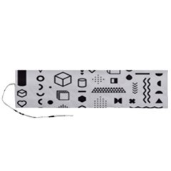 Pattern Hipster Abstract Form Geometric Line Variety Shapes Polkadots Fashion Style Seamless Roll Up Canvas Pencil Holder (L) from ArtsNow.com