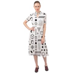 Keyhole Neckline Chiffon Dress 