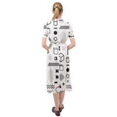 Keyhole Neckline Chiffon Dress 
