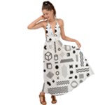 Pattern Hipster Abstract Form Geometric Line Variety Shapes Polkadots Fashion Style Seamless Backless Maxi Beach Dress