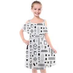 Kids  Cut Out Shoulders Chiffon Dress 