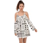 Pattern Hipster Abstract Form Geometric Line Variety Shapes Polkadots Fashion Style Seamless Boho Dress
