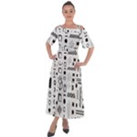Pattern Hipster Abstract Form Geometric Line Variety Shapes Polkadots Fashion Style Seamless Shoulder Straps Boho Maxi Dress 