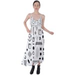Pattern Hipster Abstract Form Geometric Line Variety Shapes Polkadots Fashion Style Seamless Tie Back Maxi Dress