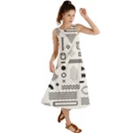 Pattern Hipster Abstract Form Geometric Line Variety Shapes Polkadots Fashion Style Seamless Summer Maxi Dress