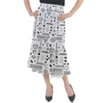 Pattern Hipster Abstract Form Geometric Line Variety Shapes Polkadots Fashion Style Seamless Midi Mermaid Skirt