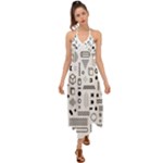 Pattern Hipster Abstract Form Geometric Line Variety Shapes Polkadots Fashion Style Seamless Halter Tie Back Dress 