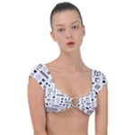 Pattern Hipster Abstract Form Geometric Line Variety Shapes Polkadots Fashion Style Seamless Cap Sleeve Ring Bikini Top