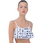 Pattern Hipster Abstract Form Geometric Line Variety Shapes Polkadots Fashion Style Seamless Frill Bikini Top