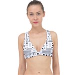 Pattern Hipster Abstract Form Geometric Line Variety Shapes Polkadots Fashion Style Seamless Classic Banded Bikini Top