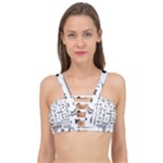 Pattern Hipster Abstract Form Geometric Line Variety Shapes Polkadots Fashion Style Seamless Cage Up Bikini Top