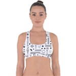 Pattern Hipster Abstract Form Geometric Line Variety Shapes Polkadots Fashion Style Seamless Cross Back Hipster Bikini Top 