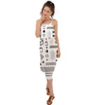Pattern Hipster Abstract Form Geometric Line Variety Shapes Polkadots Fashion Style Seamless Waist Tie Cover Up Chiffon Dress