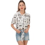 Pattern Hipster Abstract Form Geometric Line Variety Shapes Polkadots Fashion Style Seamless Tie Front Shirt 