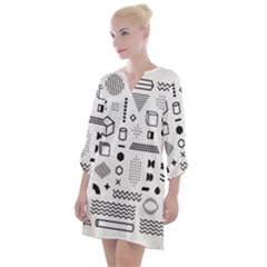 Open Neck Shift Dress 