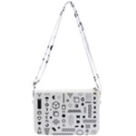 Pattern Hipster Abstract Form Geometric Line Variety Shapes Polkadots Fashion Style Seamless Double Gusset Crossbody Bag