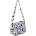 Pattern Hipster Abstract Form Geometric Line Variety Shapes Polkadots Fashion Style Seamless Saddle Handbag