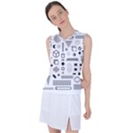 Pattern Hipster Abstract Form Geometric Line Variety Shapes Polkadots Fashion Style Seamless Women s Sleeveless Sports Top