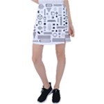 Pattern Hipster Abstract Form Geometric Line Variety Shapes Polkadots Fashion Style Seamless Tennis Skirt