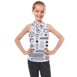 Pattern Hipster Abstract Form Geometric Line Variety Shapes Polkadots Fashion Style Seamless Kids  Sleeveless Polo T-Shirt