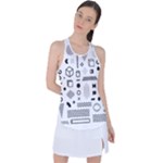 Pattern Hipster Abstract Form Geometric Line Variety Shapes Polkadots Fashion Style Seamless Racer Back Mesh Tank Top
