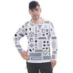 Pattern Hipster Abstract Form Geometric Line Variety Shapes Polkadots Fashion Style Seamless Men s Pique Long Sleeve T-Shirt