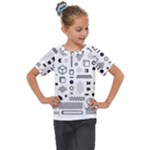 Pattern Hipster Abstract Form Geometric Line Variety Shapes Polkadots Fashion Style Seamless Kids  Mesh Piece T-Shirt