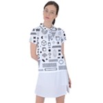 Pattern Hipster Abstract Form Geometric Line Variety Shapes Polkadots Fashion Style Seamless Women s Polo T-Shirt