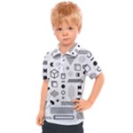 Pattern Hipster Abstract Form Geometric Line Variety Shapes Polkadots Fashion Style Seamless Kids  Polo T-Shirt